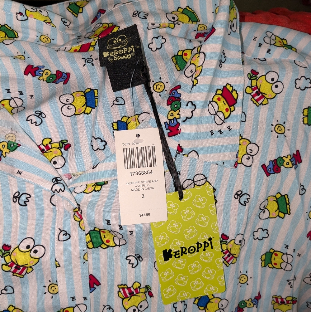 Sanrio Keroppi button up shirt